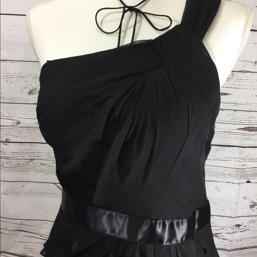 Adriana papell one shoulder black dress